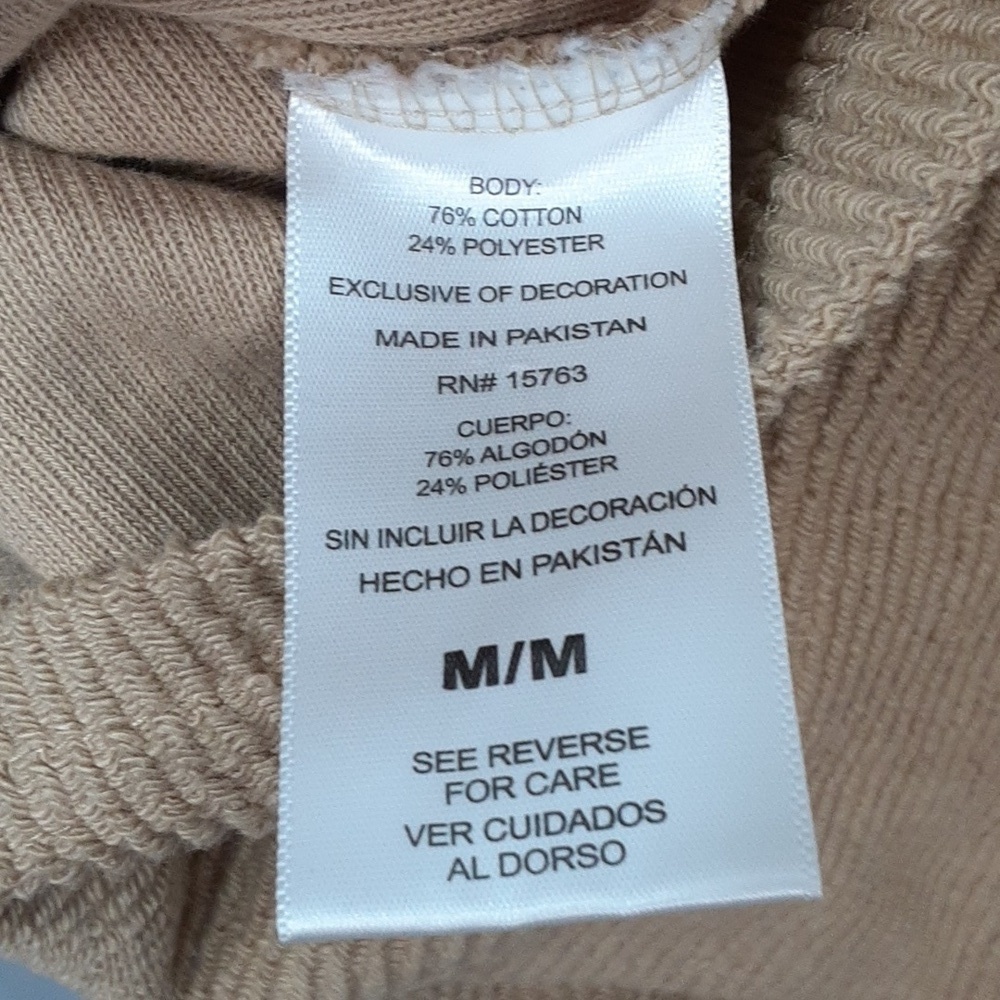 Champion Reverse Weave Tan Corduroy Cut Off Cropped Hoodie Sweater - Picture 7 of 8